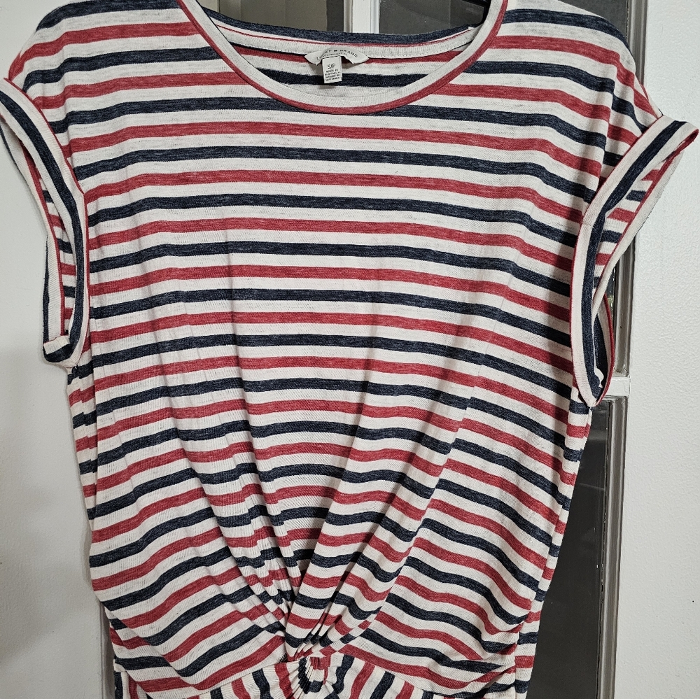 Lucky Brand womens patriotic gathered top! Size s/p!